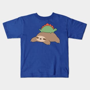 Sloth and Little Stegosaurus Kids T-Shirt